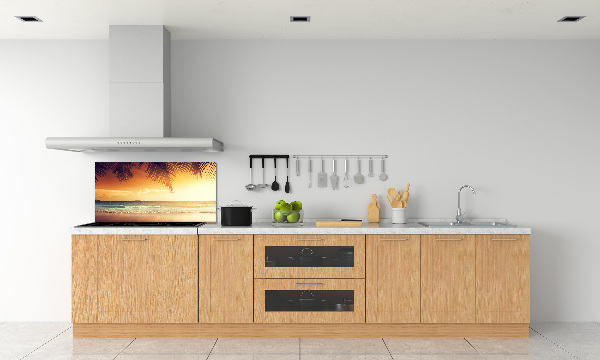 Spatscherm keuken Tropisch strand