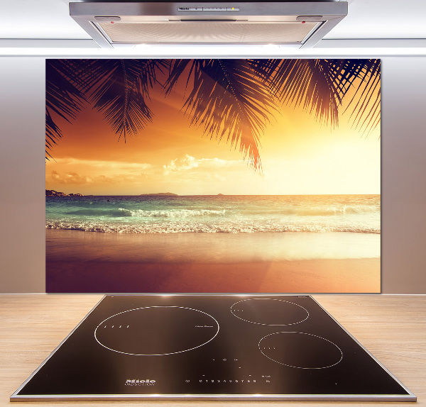 Spatscherm keuken Tropisch strand