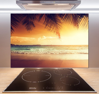 Spatscherm keuken Tropisch strand