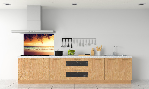 Spatscherm keuken Tropisch strand