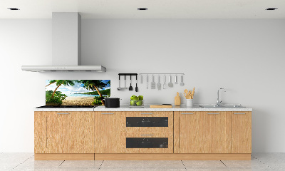Spatplaat keuken Palmbomen op het strand