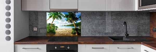 Spatplaat keuken Palmbomen op het strand