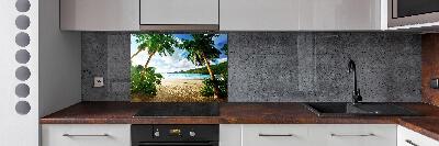 Spatplaat keuken Palmbomen op het strand