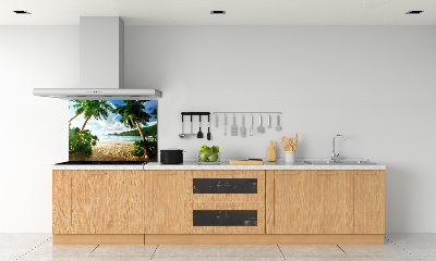 Spatplaat keuken Palmbomen op het strand