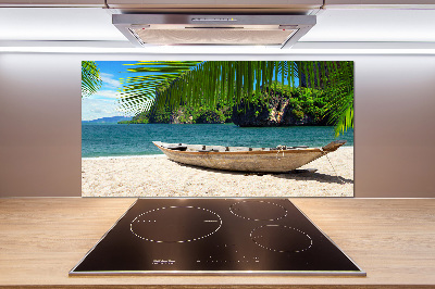 Keuken achterwand Een boot op het strand
