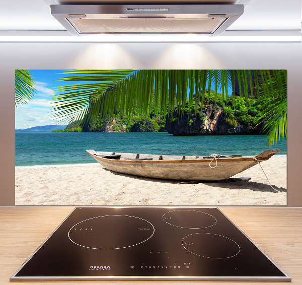 Keuken achterwand Een boot op het strand