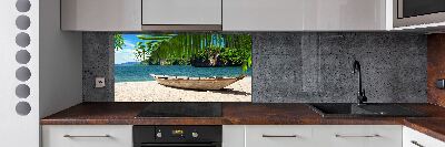 Keuken achterwand Een boot op het strand