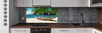 Panel do kuchni Łódka na plaży