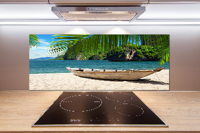 Keuken achterwand Een boot op het strand