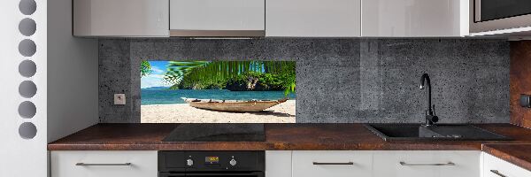 Keuken achterwand Een boot op het strand