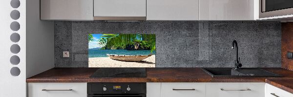 Keuken achterwand Een boot op het strand