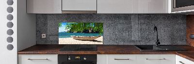 Keuken achterwand Een boot op het strand