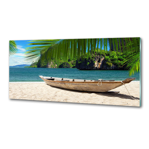 Keuken achterwand Een boot op het strand