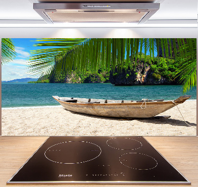 Keuken achterwand Een boot op het strand