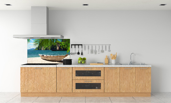 Panel do kuchni Łódka na plaży