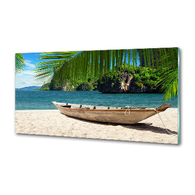 Keuken achterwand Een boot op het strand