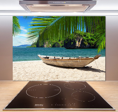 Panel do kuchni Łódka na plaży