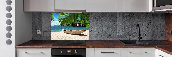 Keuken achterwand Een boot op het strand
