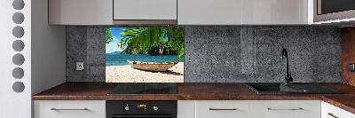 Keuken achterwand Een boot op het strand