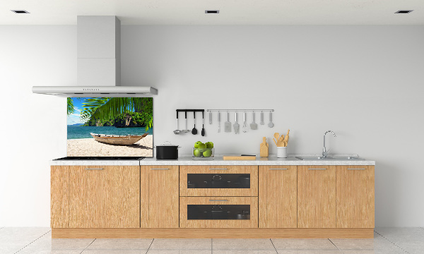 Keuken achterwand Een boot op het strand