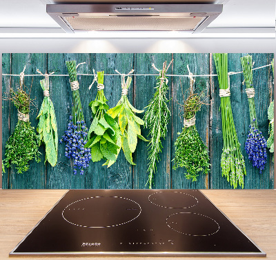 Spatscherm keuken Kruiden aan een touwtje