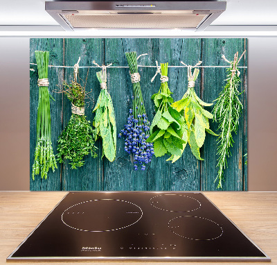 Spatscherm keuken Kruiden aan een touwtje