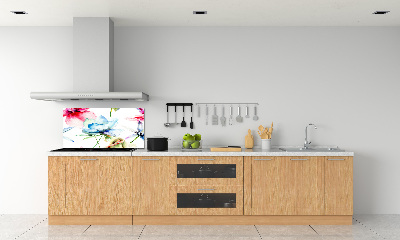 Spatscherm keuken Klaprozen