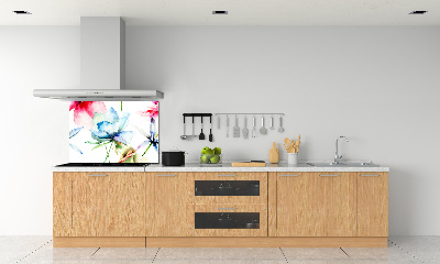 Spatscherm keuken Klaprozen