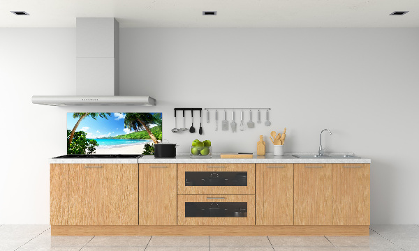 Spatscherm keuken strand op de Seychellen