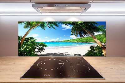 Spatscherm keuken strand op de Seychellen