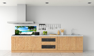 Spatscherm keuken strand op de Seychellen