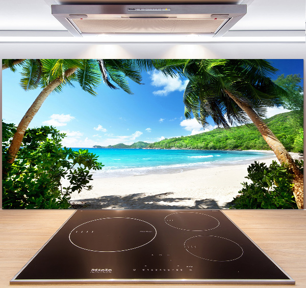 Spatscherm keuken strand op de Seychellen