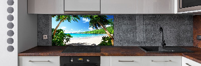 Spatscherm keuken strand op de Seychellen