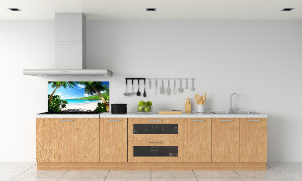 Spatscherm keuken strand op de Seychellen