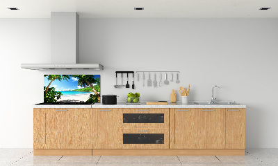 Spatscherm keuken strand op de Seychellen