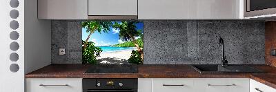 Spatscherm keuken strand op de Seychellen