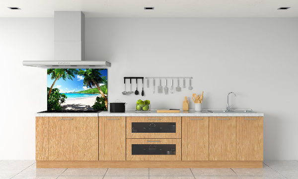 Spatscherm keuken strand op de Seychellen