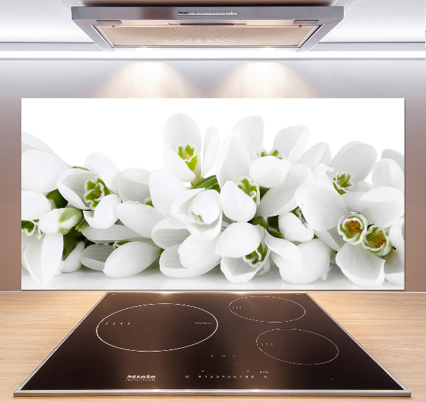 Spatscherm keuken Sneeuwklokjes