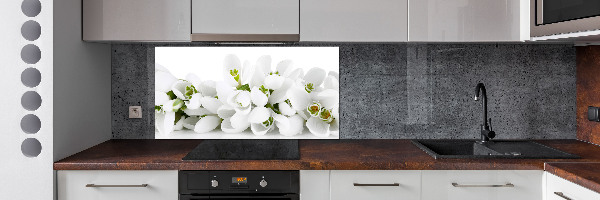 Spatscherm keuken Sneeuwklokjes