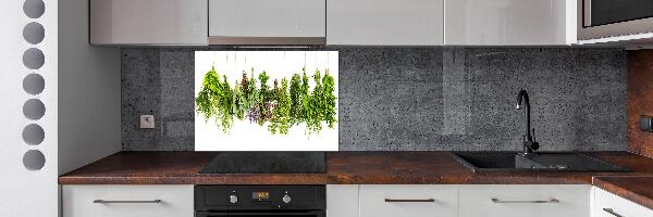 Glazen achterwand keuken Kruiden aan een touwtje