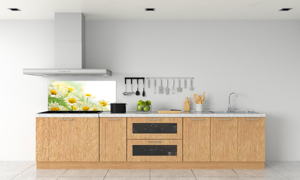 Glazen achterwand keuken Madeliefjes