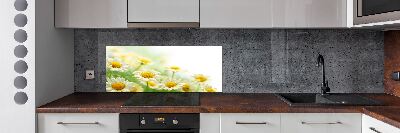 Glazen achterwand keuken Madeliefjes
