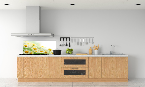 Glazen achterwand keuken Madeliefjes