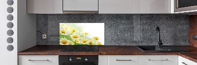 Glazen achterwand keuken Madeliefjes