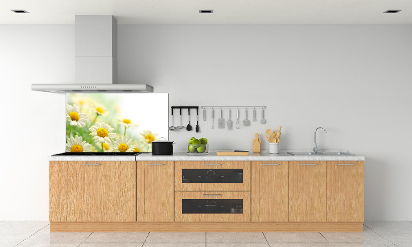 Glazen achterwand keuken Madeliefjes