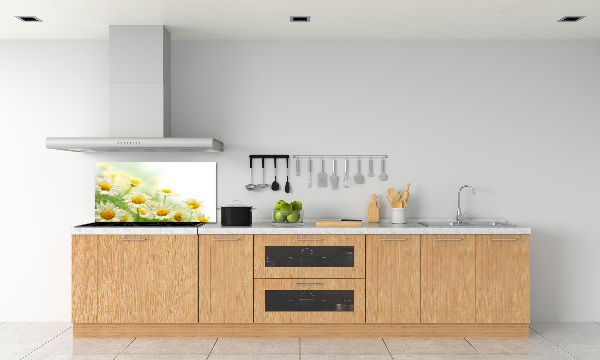 Glazen achterwand keuken Madeliefjes