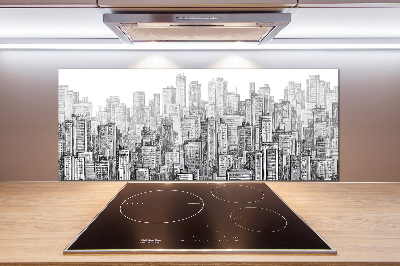 Glazen achterwand keuken Wolkenkrabbers