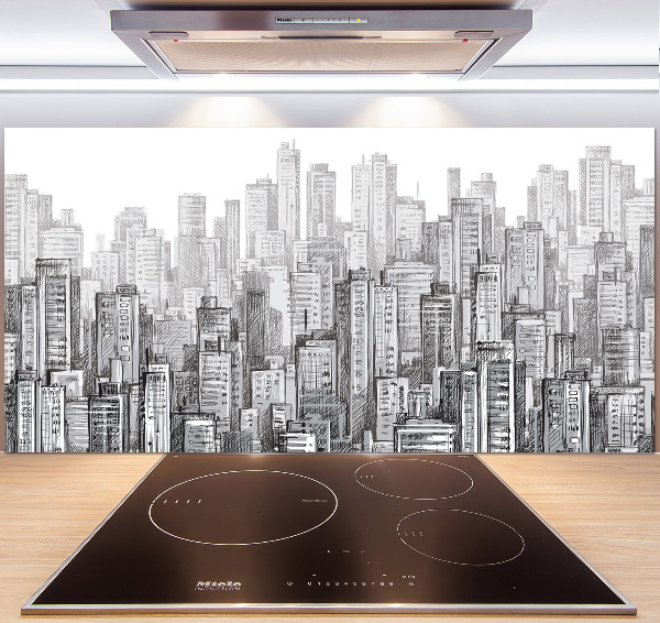 Glazen achterwand keuken Wolkenkrabbers