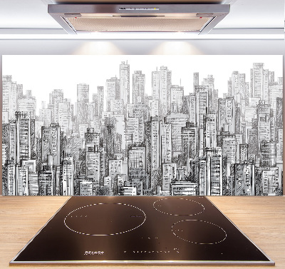 Glazen achterwand keuken Wolkenkrabbers