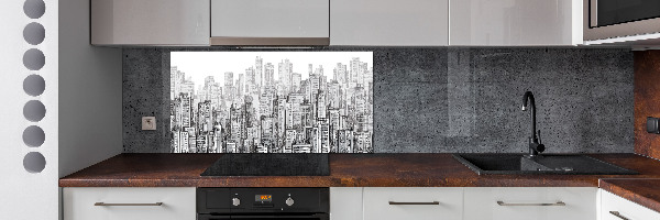 Glazen achterwand keuken Wolkenkrabbers